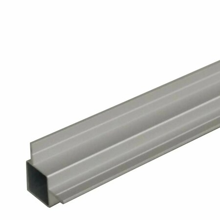 EZTUBE Extrusion for 1/4in & 1/2in Flush Panel  Silver, 98in L x 1in W x 1in H 100-182-8